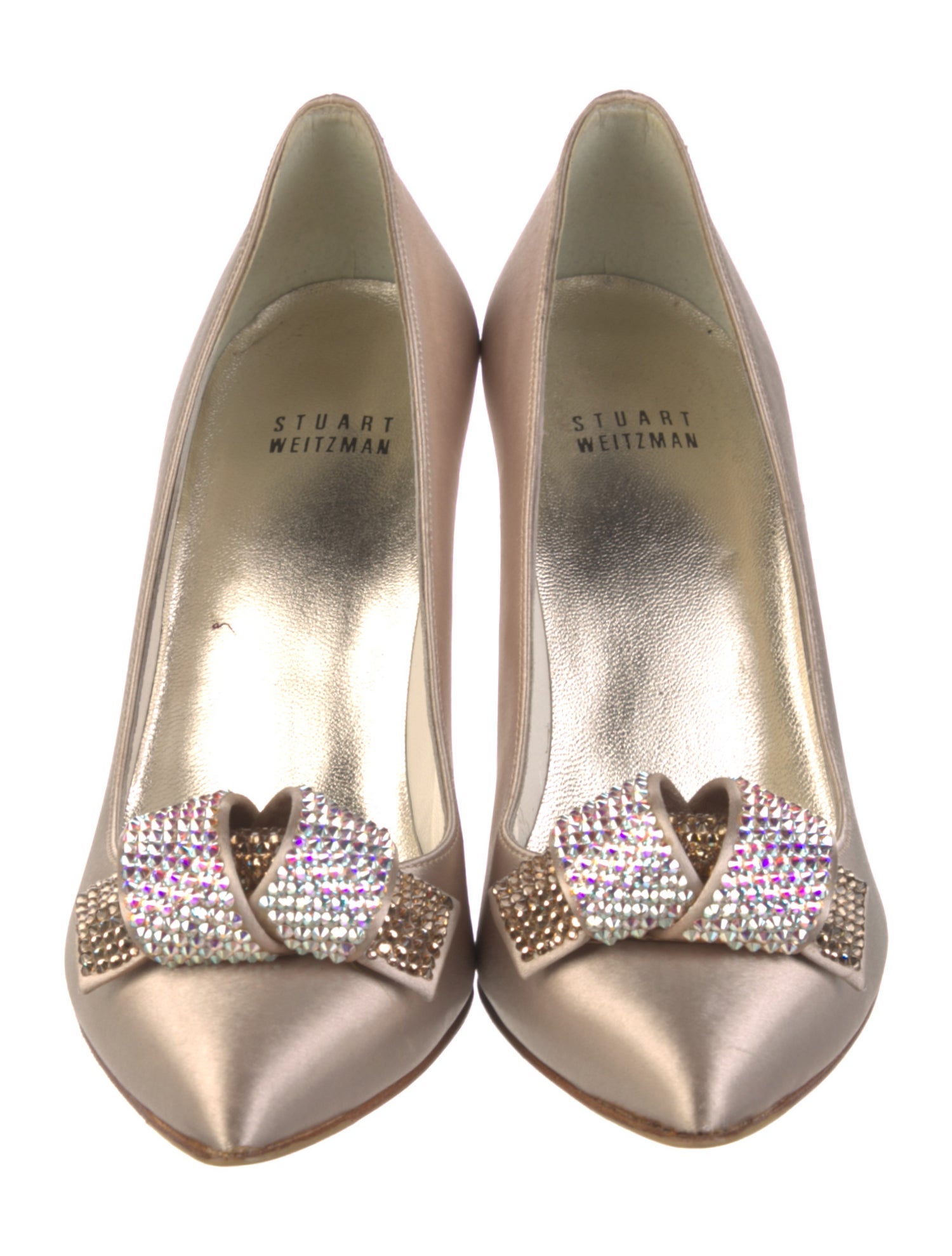 Stuart Weitzman Satin Bow Accents Pumps